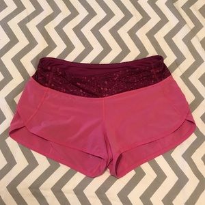 Lululemon Speed Shorts - Sz 6 - Bright Pink